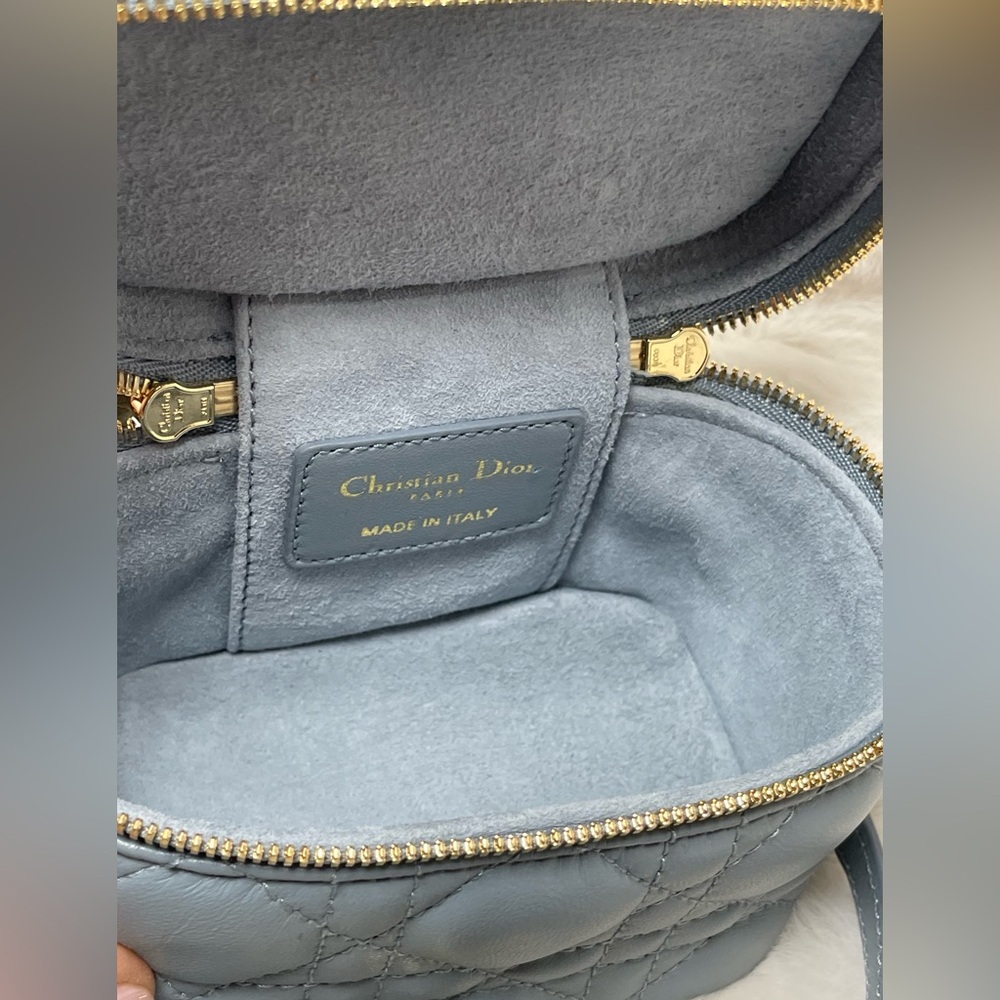DIOR MINI VANITY WITH CROSSBODY STRAP SMALL IN SEA BLUE - Picture 13 of 16